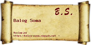 Balog Soma névjegykártya